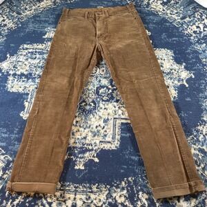 80's Vintage Levis Brown Corduroy Pants Mens 36x32 White Tab Straight Leg